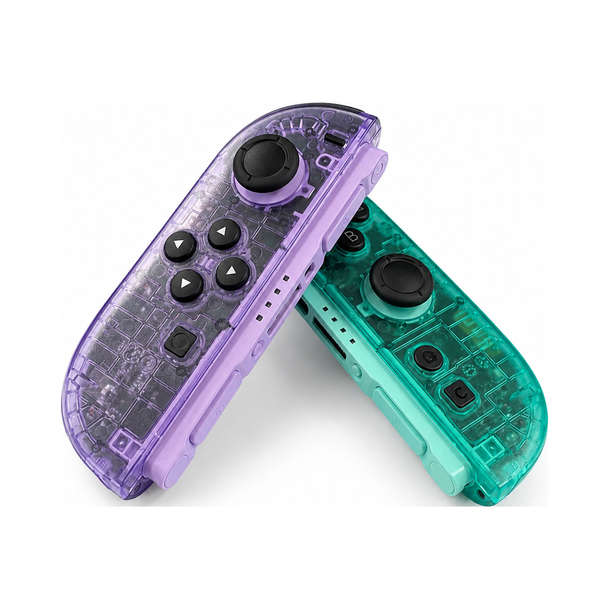 Clear Purple & Green Custom Nintendo Switch 2 Joy-Cons with TMR Drift-Resistant Joysticks