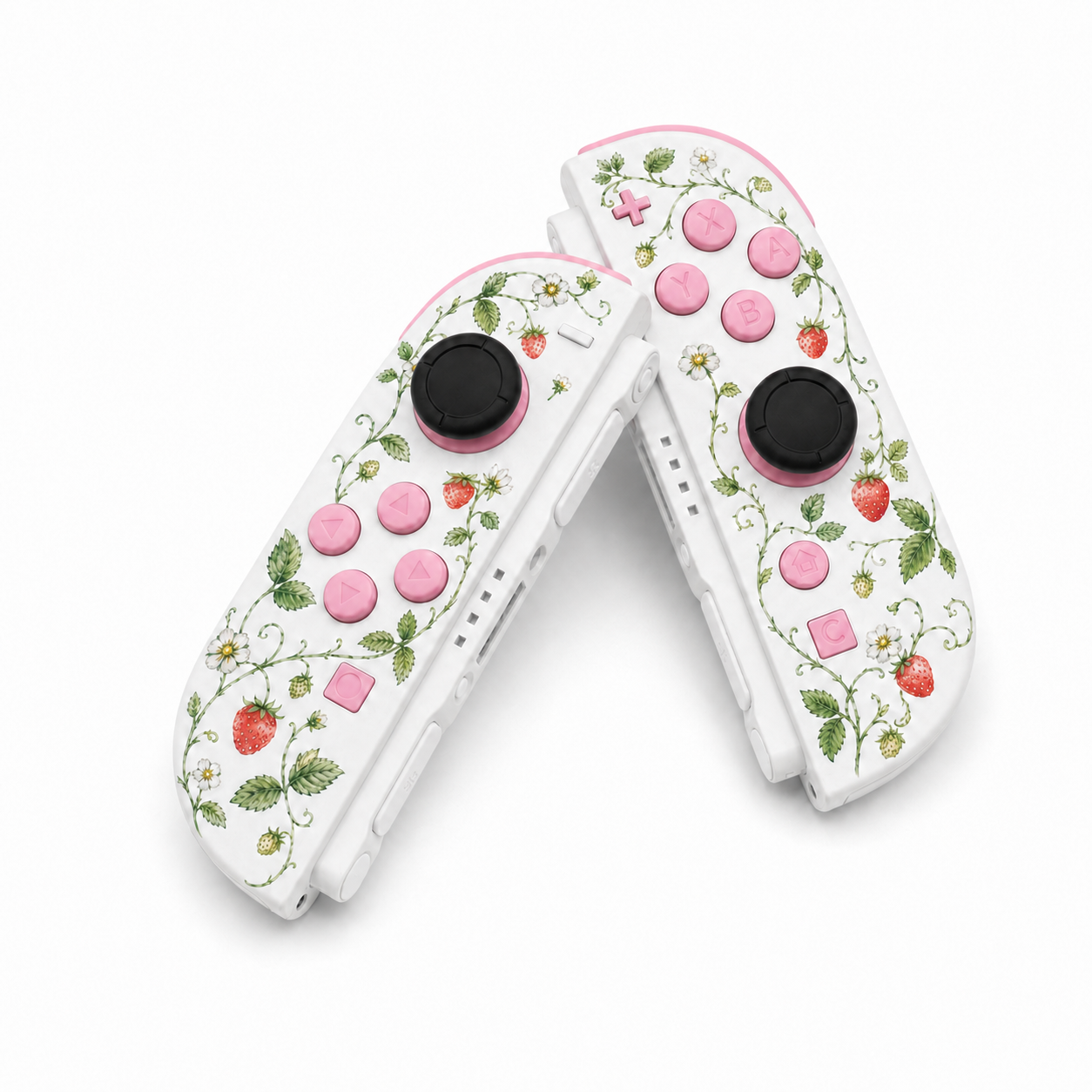 Strawberries Custom Nintendo Switch 2 Joy-Cons with TMR Drift-Resistant Joysticks