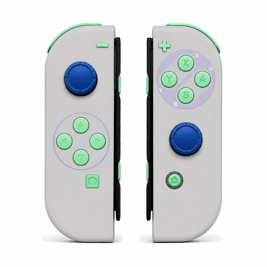 Classics SNES Style, standard front: Mint Green buttons / Blue caps