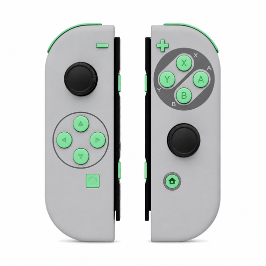 SFC SNES Classic EU Style, standard front: Mint Green buttons / Black caps