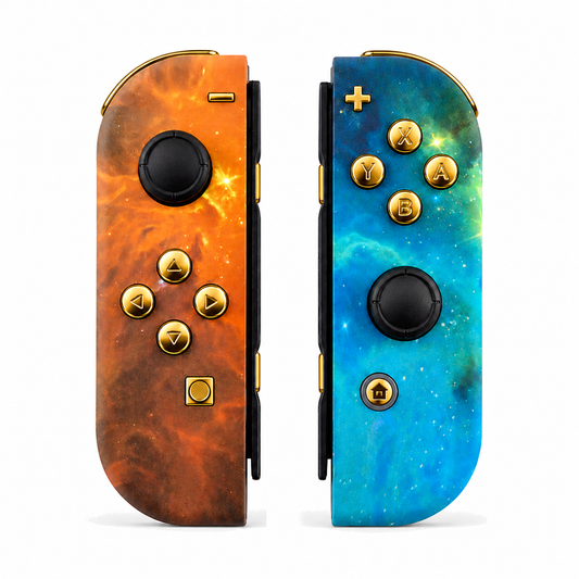 Gold Star Universe, standard front: Chrome gold buttons / Black caps
