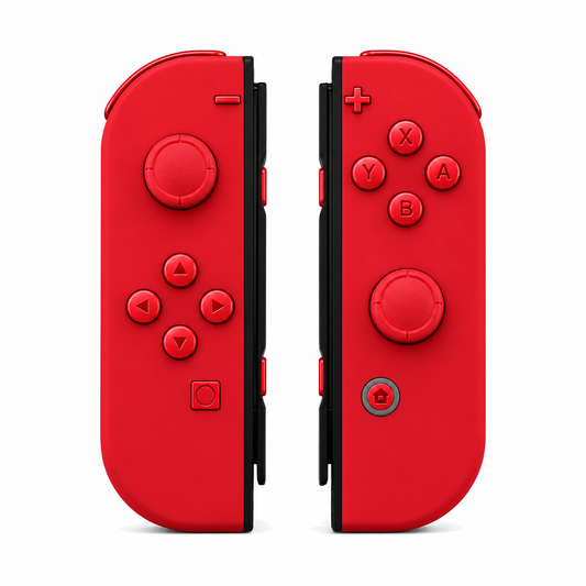 Scarlet Red, standard front: Scarlet Red buttons / Red caps