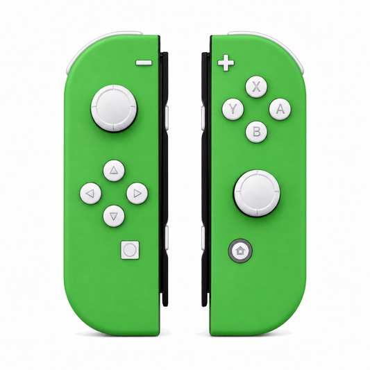 Green, standard front: White buttons / White caps