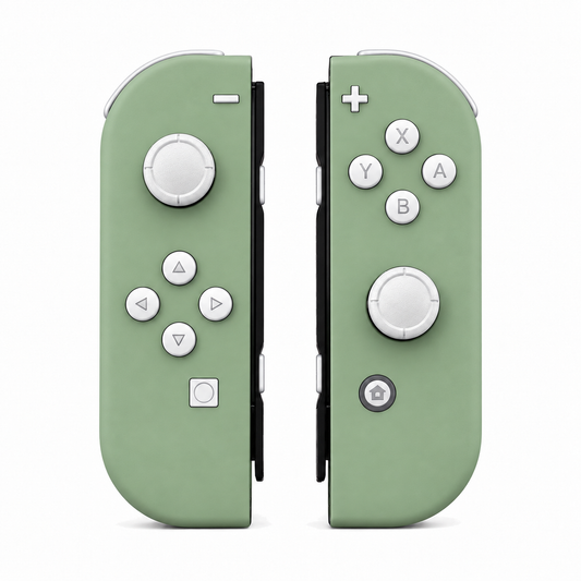 Matcha Green, standard front: White buttons / White caps