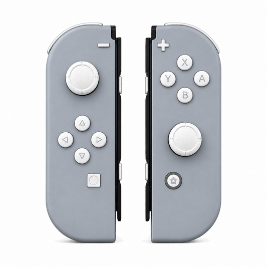 New Hope Gray, standard front: White buttons / White caps