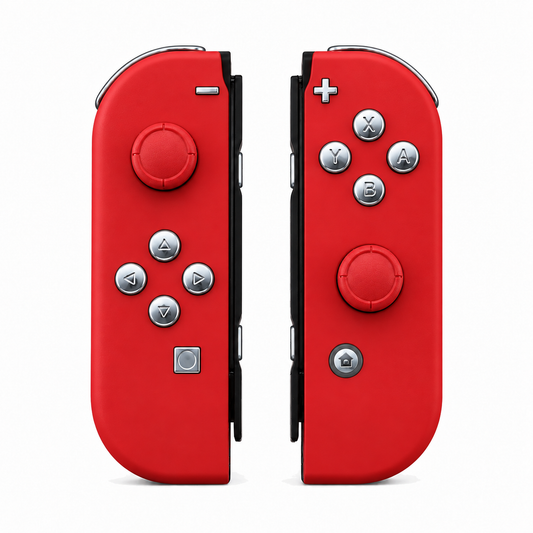 Passion Red, standard front: Chrome Silver buttons / Red caps
