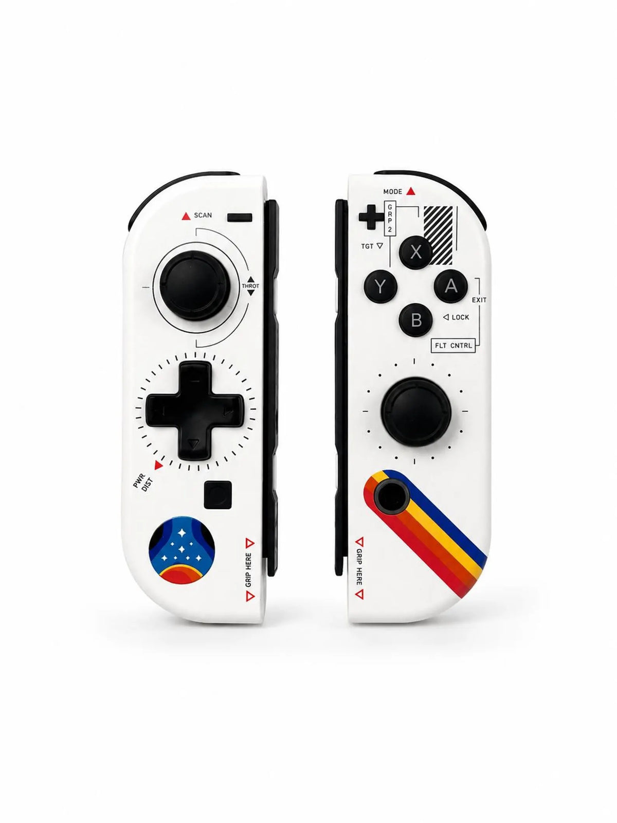 White D-Pad Space Field Custom Nintendo Switch 1 Joy-Cons with TMR Hall Effect Joysticks