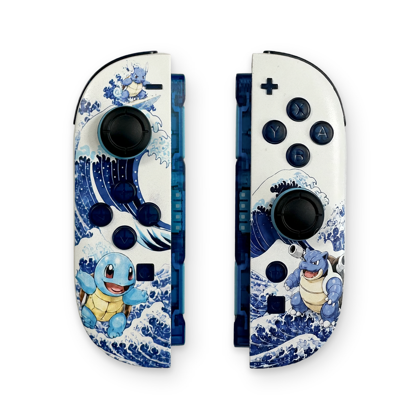 Water Monster Great Wave Custom Nintendo Switch 2 Joy-Cons with TMR Drift-Resistant Joysticks