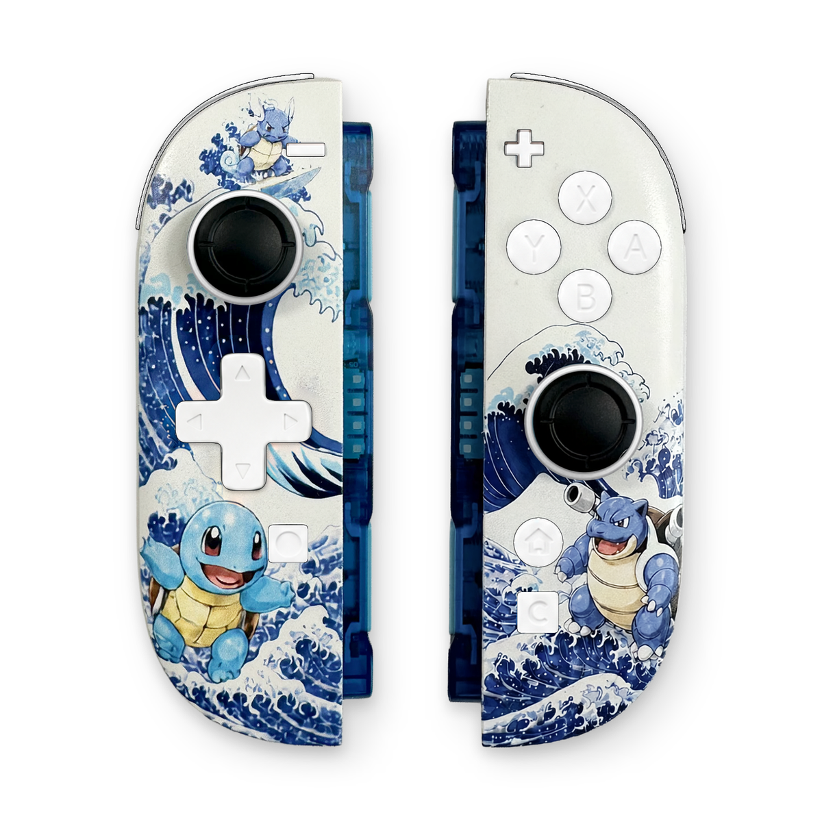 Water Monster Great Wave Custom Nintendo Switch 2 Joy-Cons with TMR Drift-Resistant Joysticks