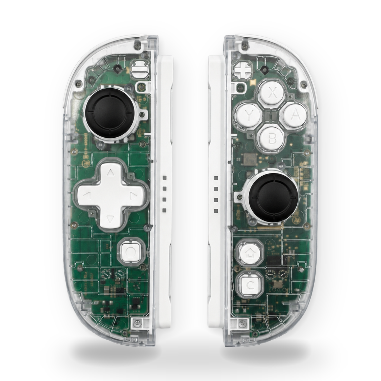 Clear D-Pad White Custom Nintendo Switch 2 Joy-Cons with TMR Drift-Resistant Joysticks