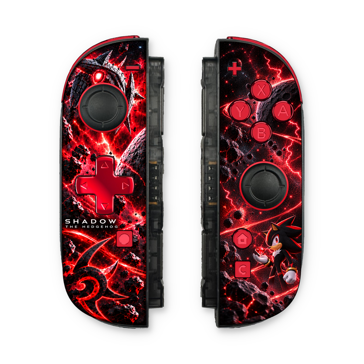 Shadow Red Lightning Custom Nintendo Switch 2 Joy-Cons with TMR Joysticks