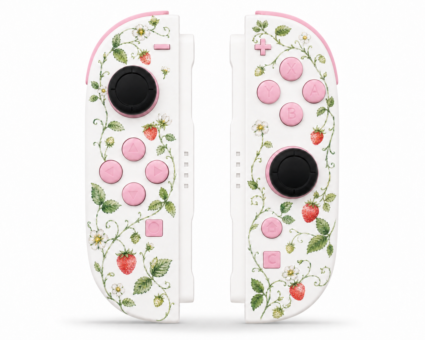 Strawberries Custom Nintendo Switch 2 Joy-Cons with TMR Drift-Resistant Joysticks