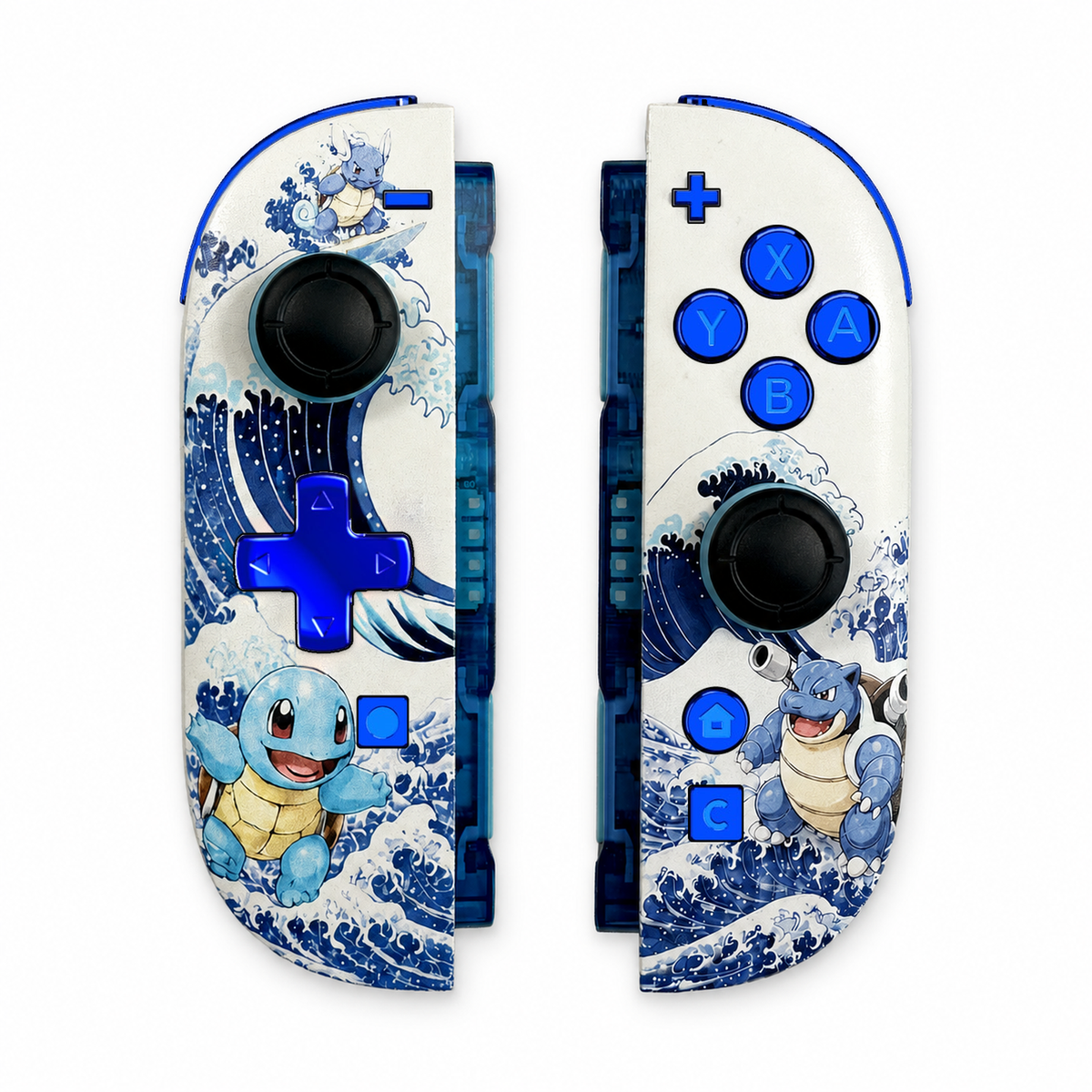 Water Monster Great Wave Custom Nintendo Switch 2 Joy-Cons with TMR Drift-Resistant Joysticks