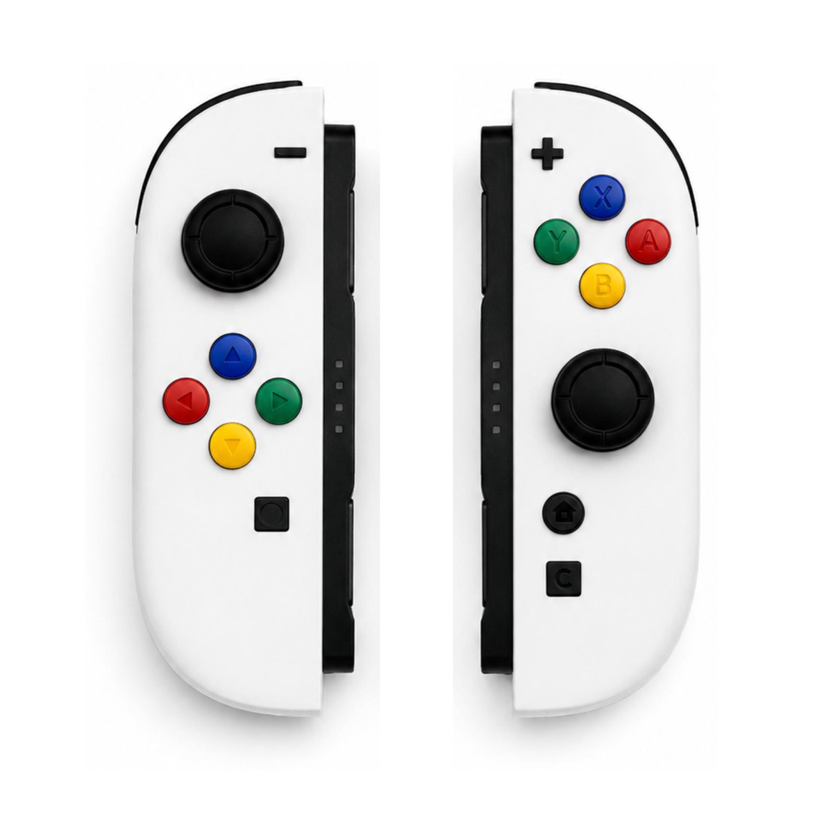 White Retro Custom Nintendo Switch 2 Joy-Cons with TMR Drift-Resistant Joysticks