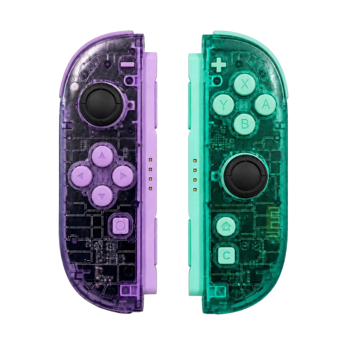 Clear Purple & Green Custom Nintendo Switch 2 Joy-Cons with TMR Drift-Resistant Joysticks