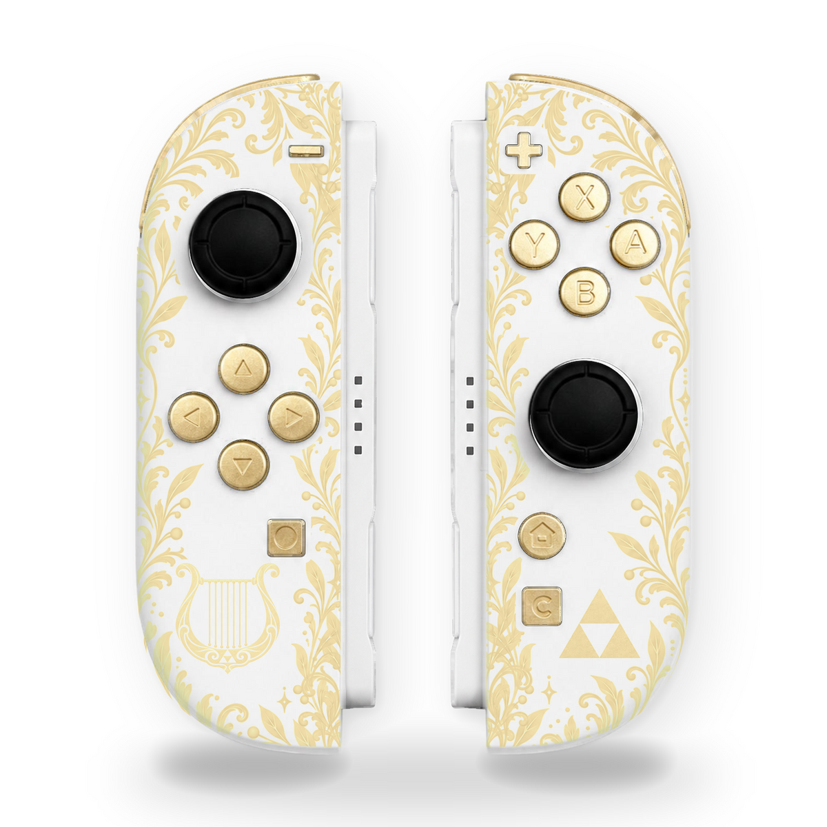 Golden Harp and Triforce Custom Nintendo Switch 2 Joy-Cons with TMR Joysticks
