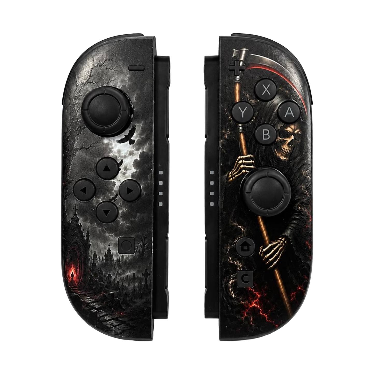 Grim Reaper Custom Nintendo Switch 2 Joy-Cons with TMR Drift-Resistant Joysticks