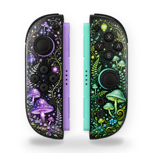 Mushrooms Purple & Green Nintendo Switch 2 Joy-Cons with TMR Drift-Resistant Joysticks