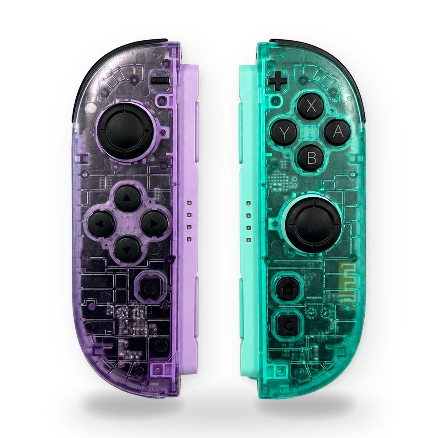 Clear Purple & Green Custom Nintendo Switch 2 Joy-Cons with TMR Drift-Resistant Joysticks