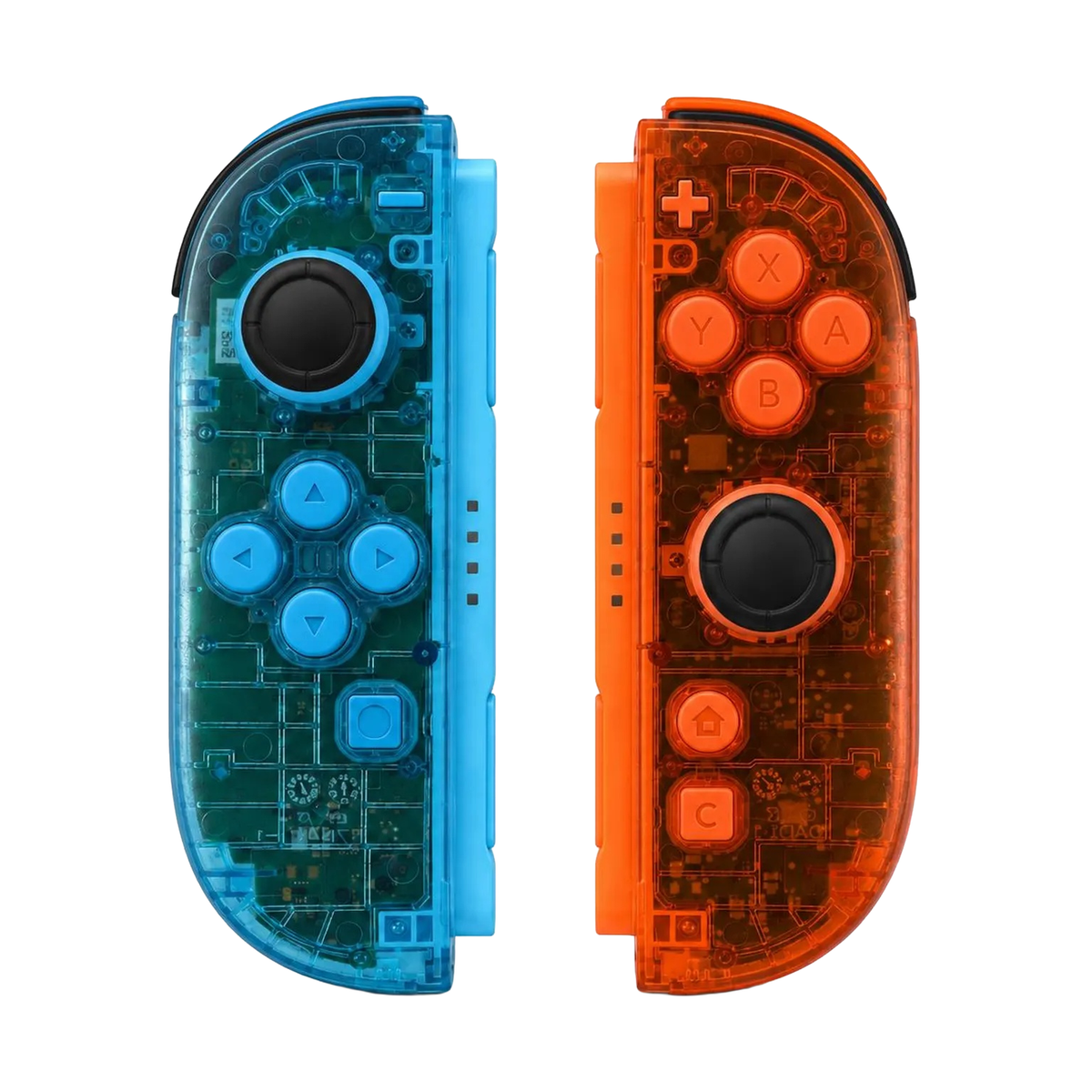 Clear Blue & Orange Custom Nintendo Switch 2 Joy-Cons with TMR Drift-Resistant Joysticks