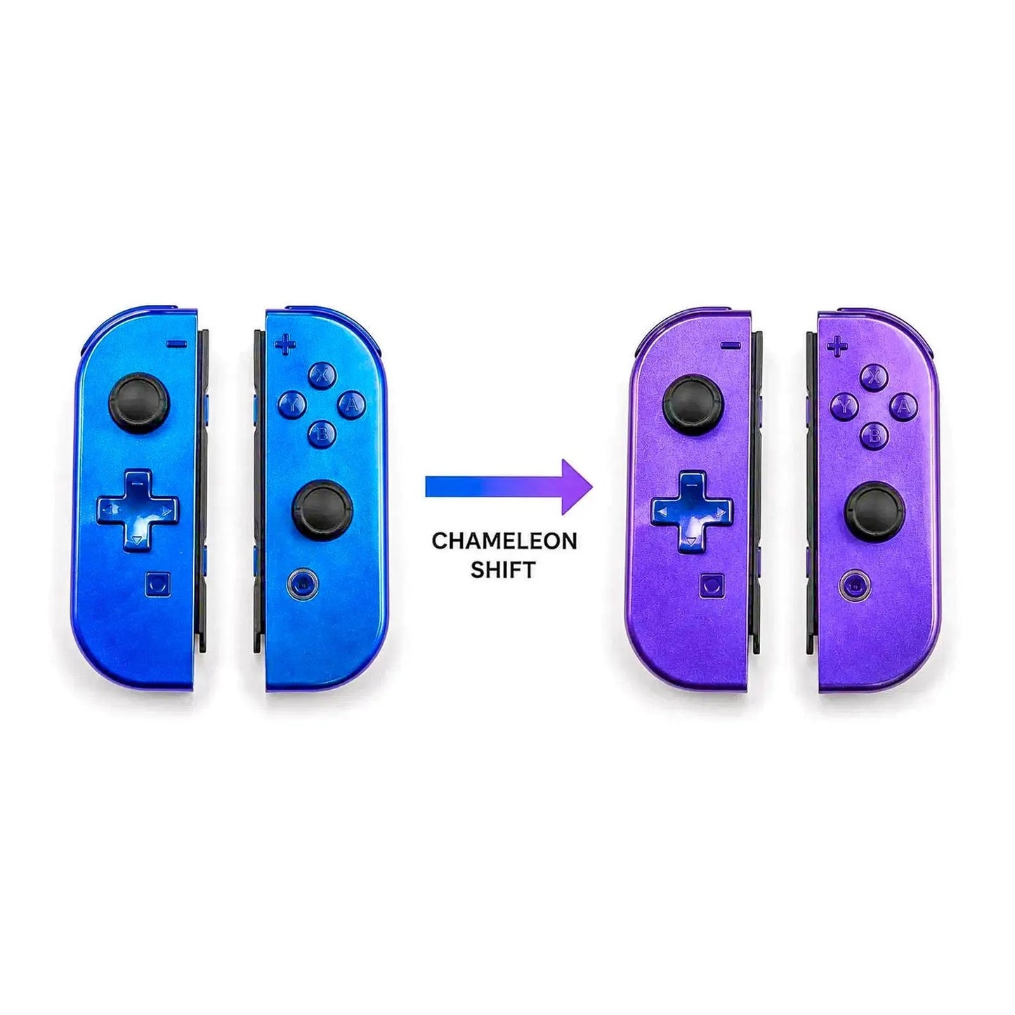 Chameleon Blue & Purple Custom Nintendo Switch 1 Joy-Cons with TMR Hall Effect Joysticks