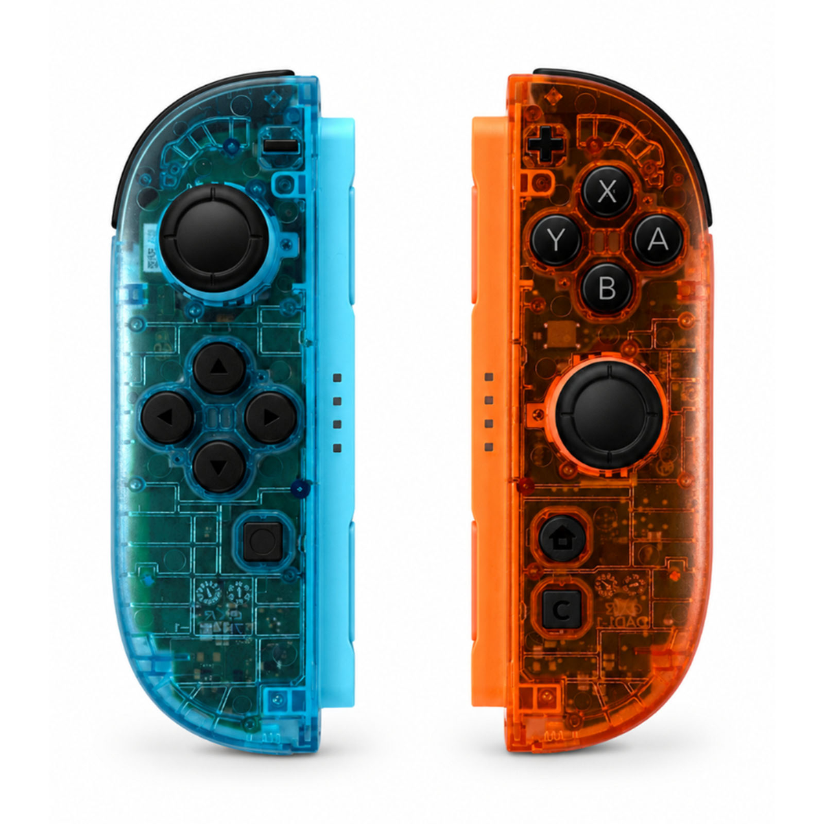 Blue & Orange Clear Custom Nintendo Switch 2 Joy-Cons with TMR Drift-Resistant Joysticks