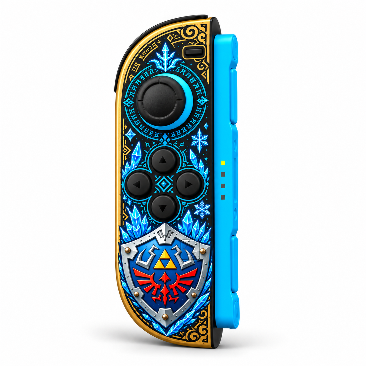 Fire and Ice Shield and Sword Custom Nintendo Switch 2 Joy-Cons with TMR Joysticks