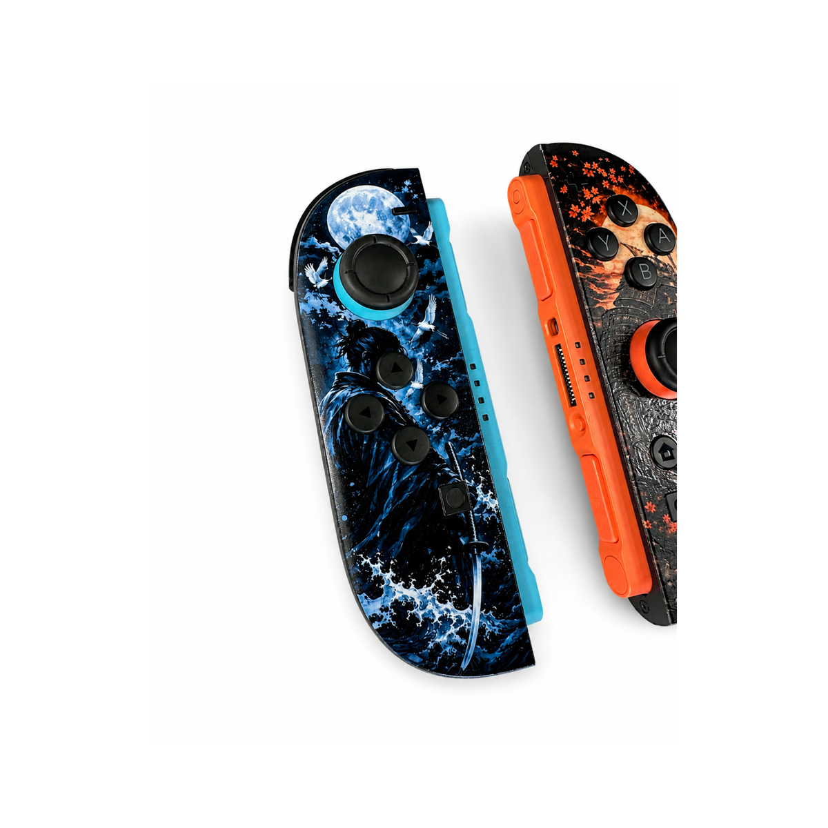 Moon & Fire Samurai Custom Nintendo Switch 2 Joy-Cons with TMR Drift-Resistant Joysticks