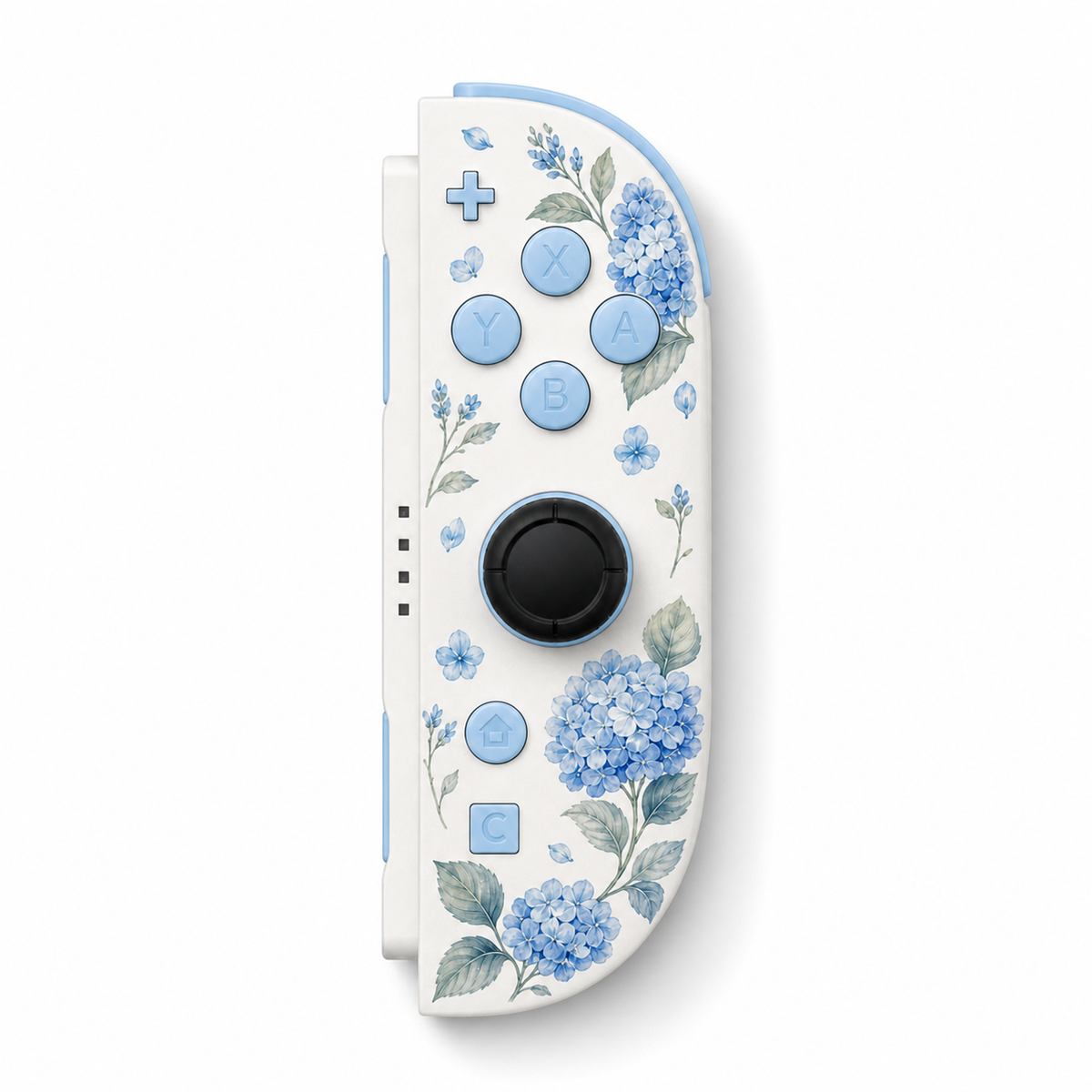 Blue Hydrangeas Custom Nintendo Switch 2 Joy-Cons with TMR Drift-Resistant Joysticks