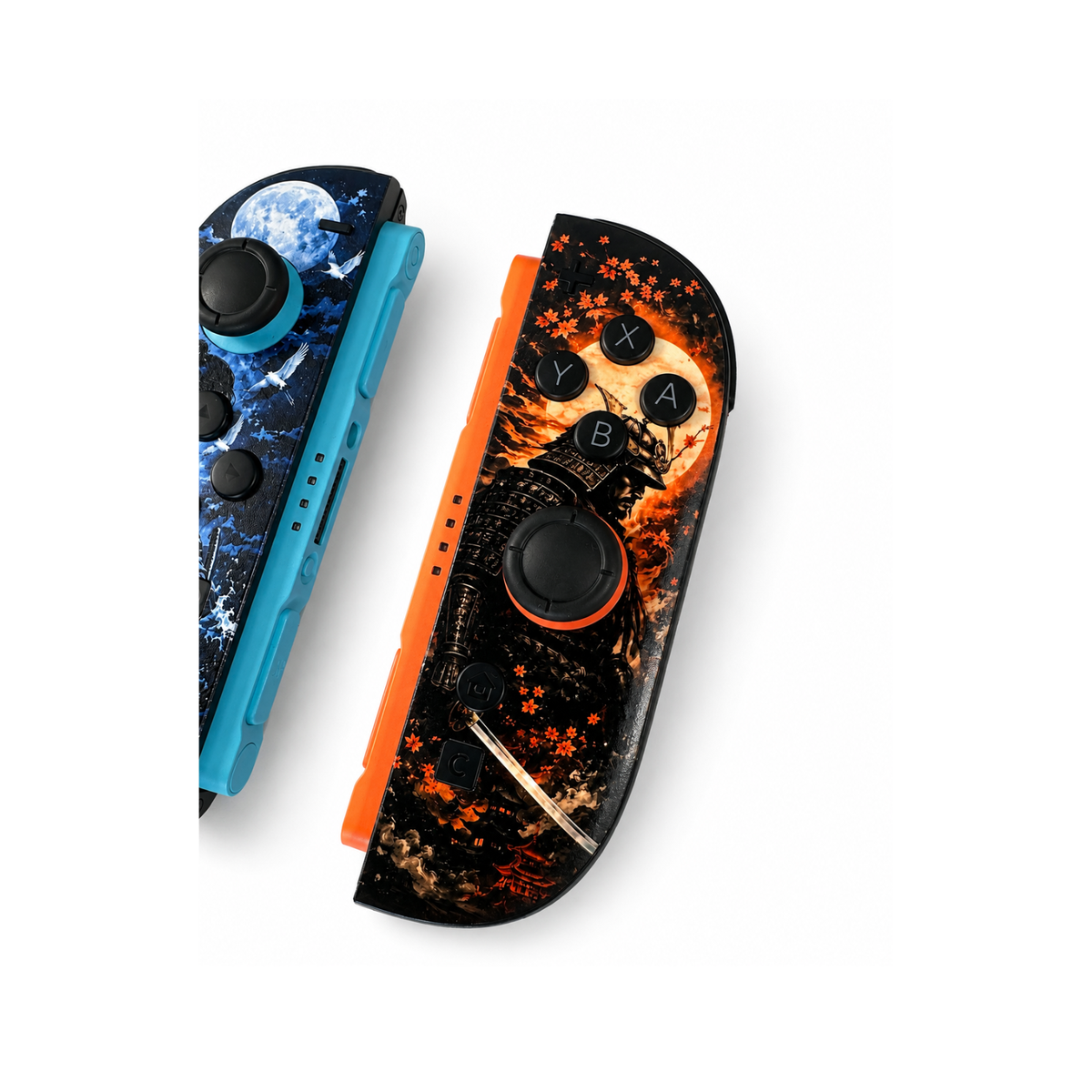 Moon & Fire Samurai Custom Nintendo Switch 2 Joy-Cons with TMR Drift-Resistant Joysticks