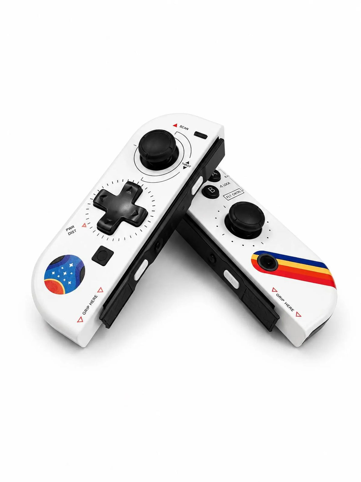 White D-Pad Space Field Custom Nintendo Switch 1 Joy-Cons with TMR Hall Effect Joysticks