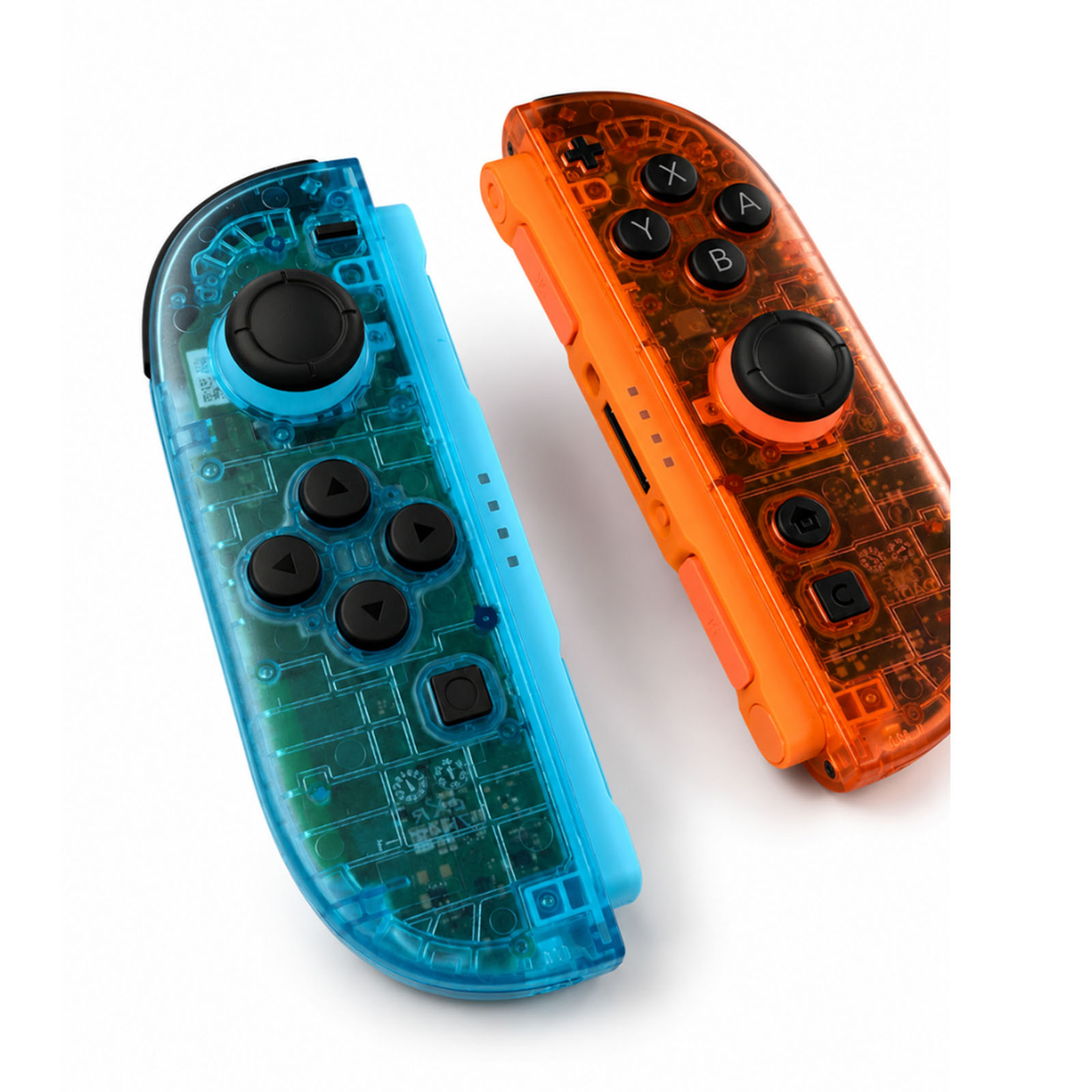 Blue & Orange Clear Custom Nintendo Switch 2 Joy-Cons with TMR Drift-Resistant Joysticks