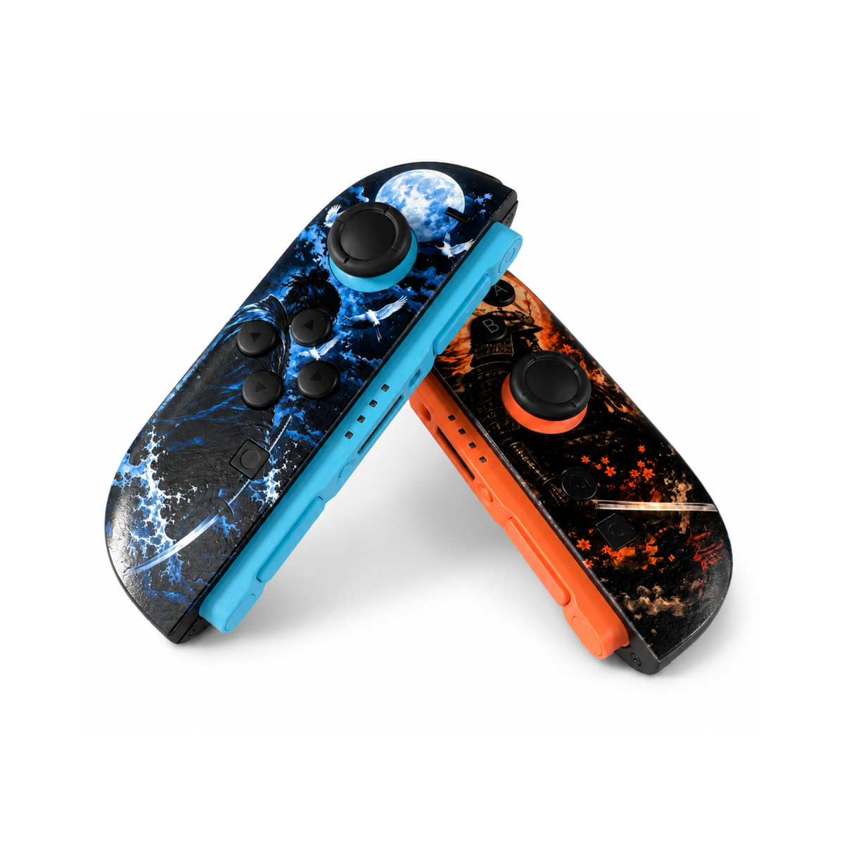 Moon & Fire Samurai Custom Nintendo Switch 2 Joy-Cons with TMR Drift-Resistant Joysticks