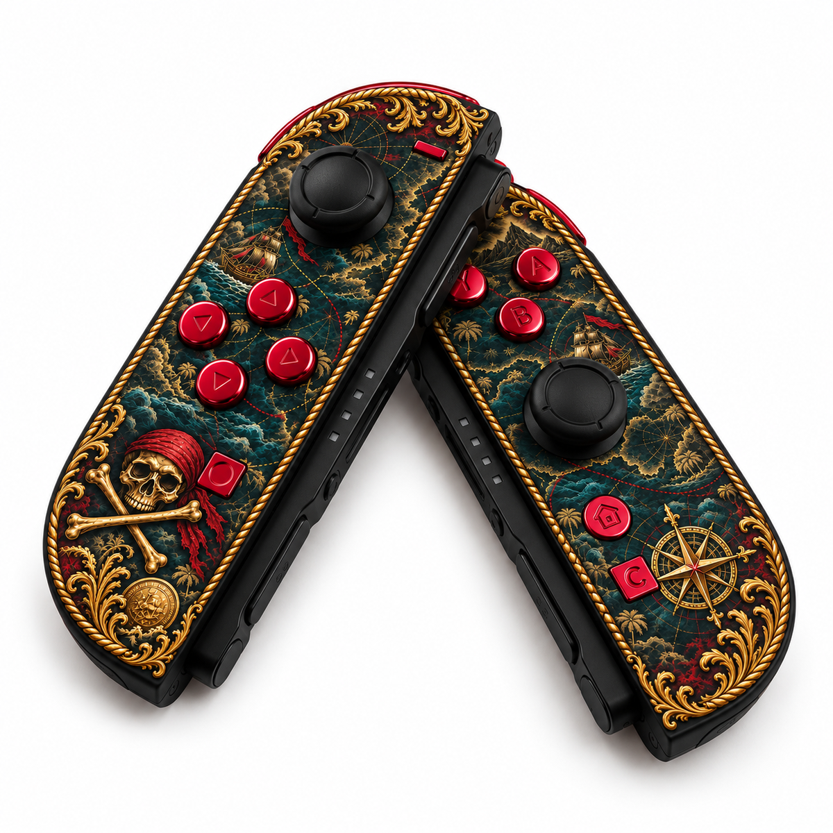 Black Pearl Corsair Custom Nintendo Switch 2 Joy-Cons with TMR Joysticks