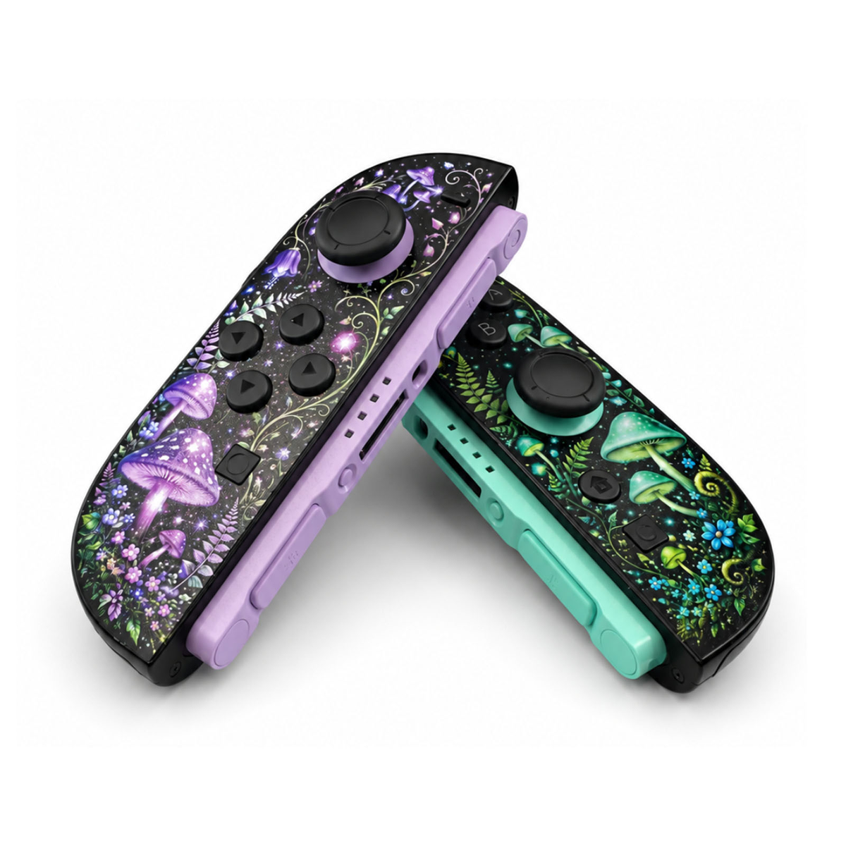 Mushrooms Purple & Green Nintendo Switch 2 Joy-Cons with TMR Drift-Resistant Joysticks