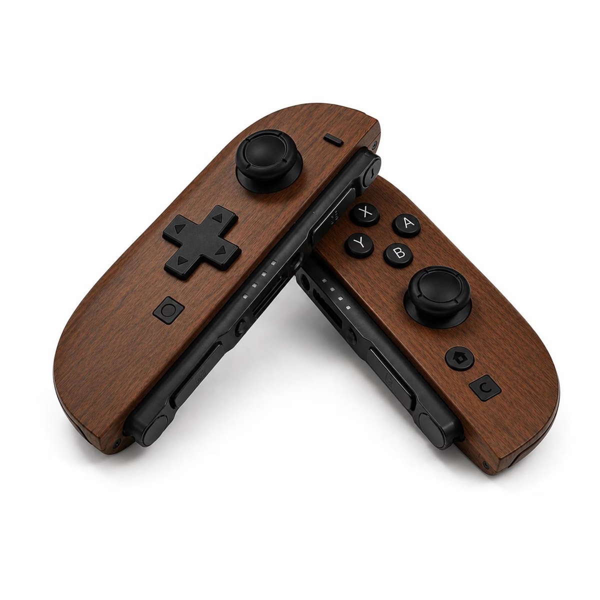 Wood Grain D-Pad Custom Nintendo Switch 2 Joy-Cons with TMR Drift-Resistant Joysticks