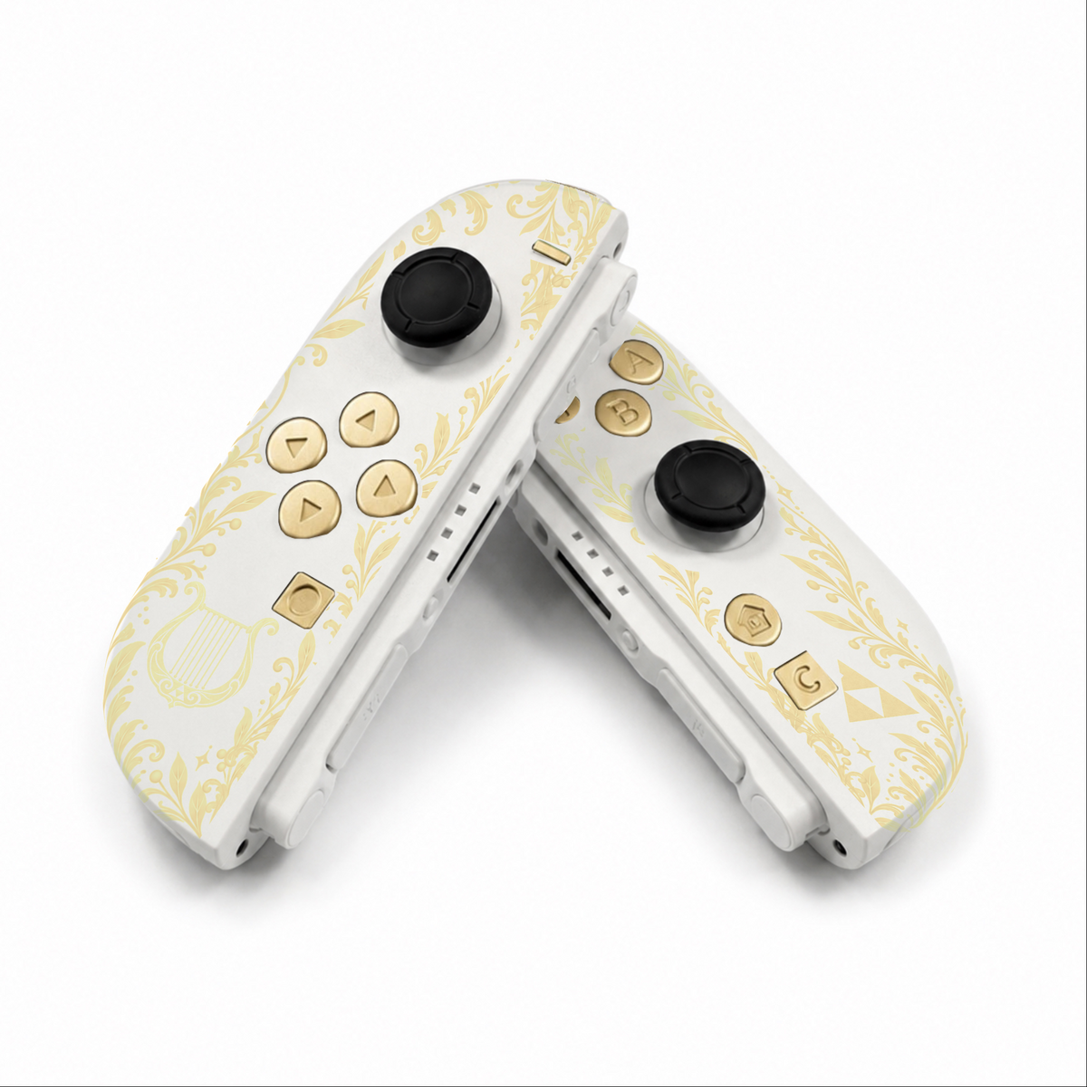 Golden Harp and Triforce Custom Nintendo Switch 2 Joy-Cons with TMR Joysticks