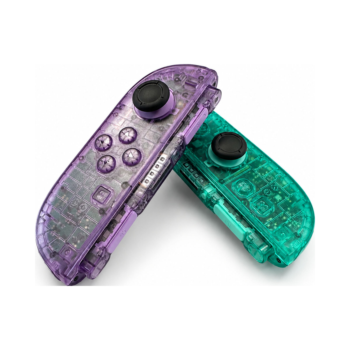 Double Clear Purple & Green Custom Nintendo Switch 2 Joy-Cons with TMR Drift-Resistant Joysticks
