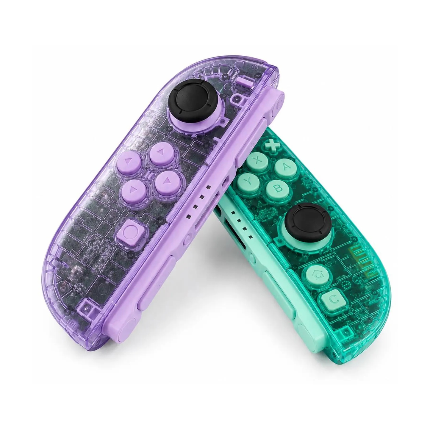 Clear Purple & Green Custom Nintendo Switch 2 Joy-Cons with TMR Drift-Resistant Joysticks