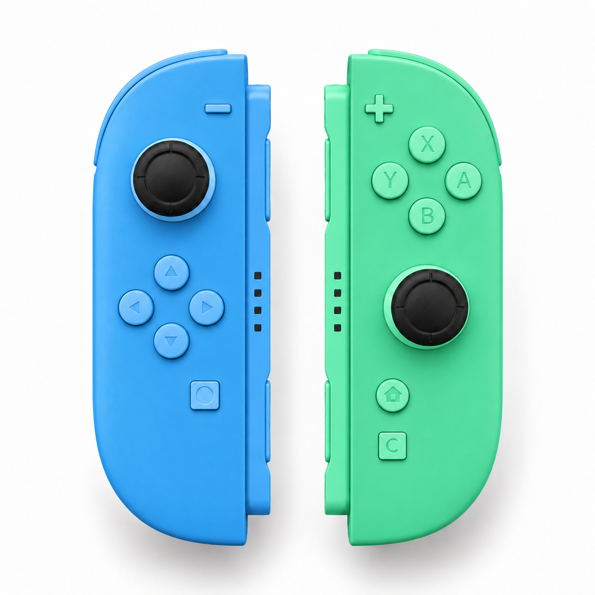 Blue and Green Matching Buttons Custom Nintendo Switch 2 Joy-Cons with TMR Joysticks