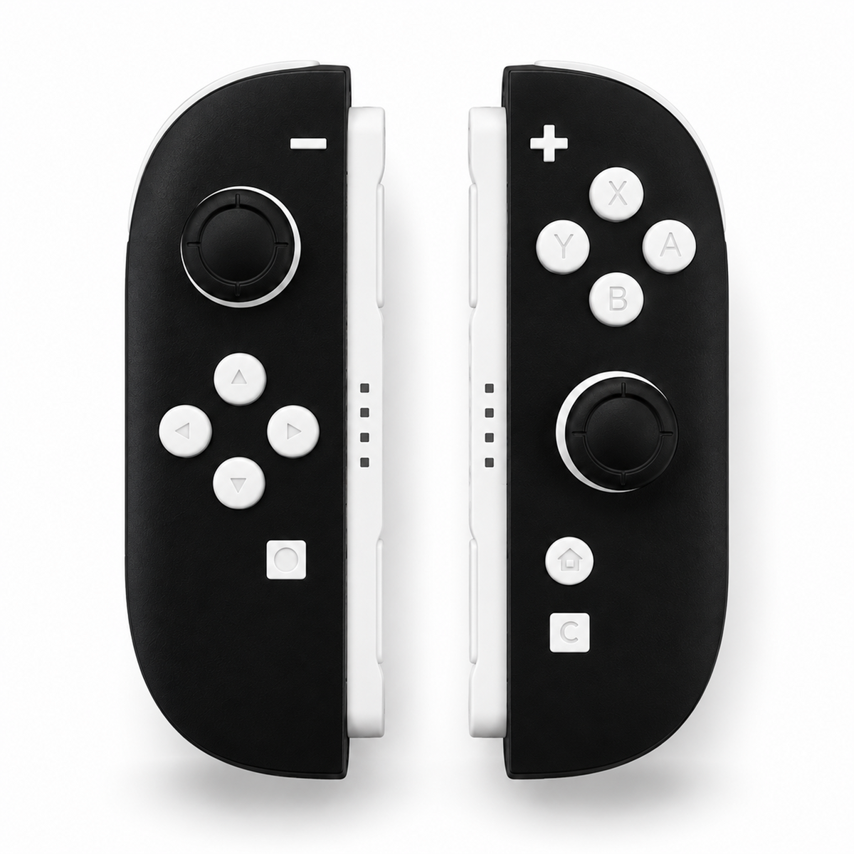 Black & White Custom Nintendo Switch 2 Joy-Cons with TMR Drift-Resistant Joysticks
