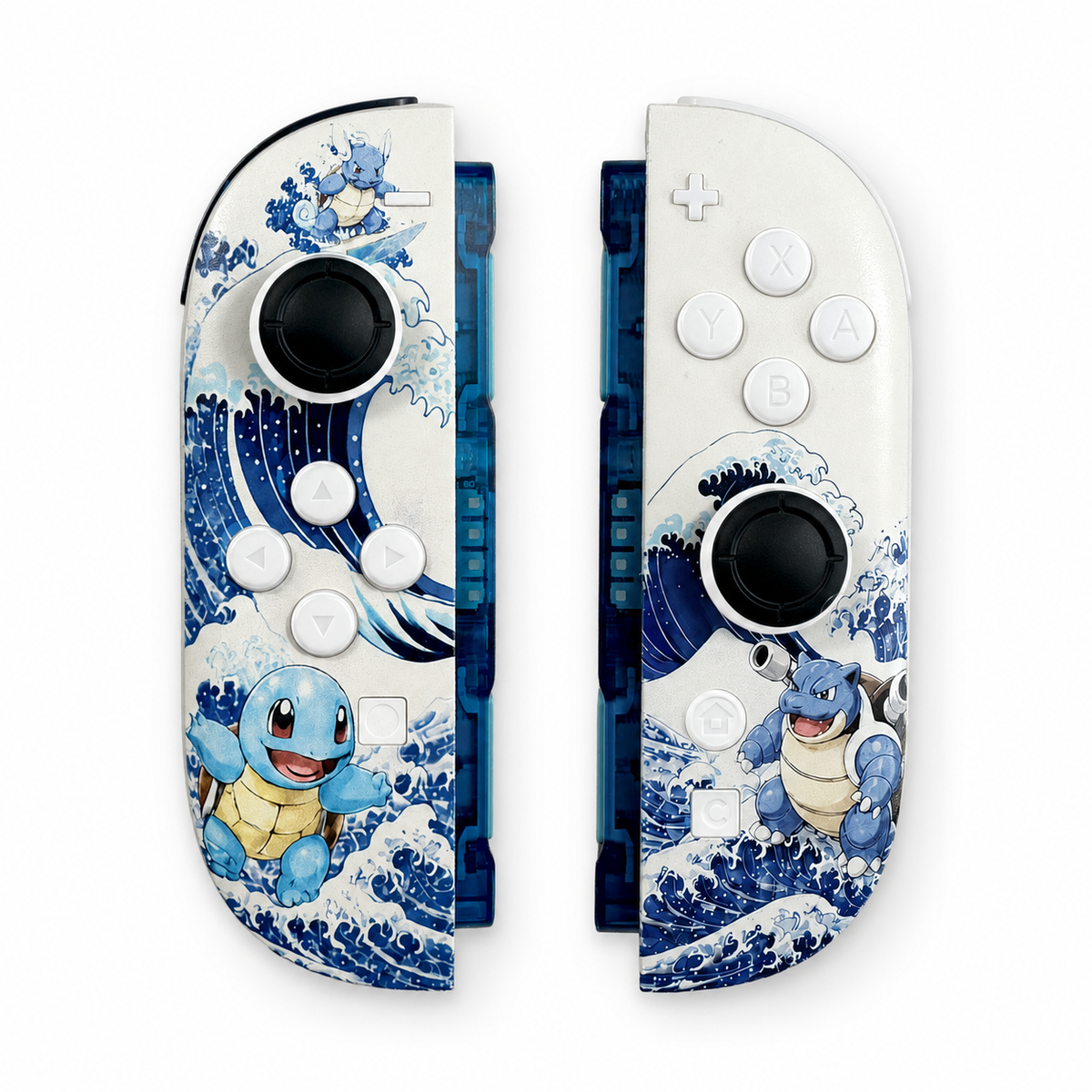 Water Monster Great Wave Custom Nintendo Switch 2 Joy-Cons with TMR Drift-Resistant Joysticks
