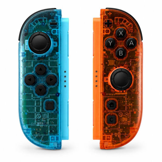Blue & Orange Clear Custom Nintendo Switch 2 Joy-Cons with TMR Drift-Resistant Joysticks