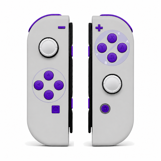 Classics SNES Style, standard front: Purple buttons / White caps