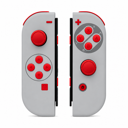 SFC SNES Classic EU Style, standard front: Scarlet Red buttons / Red caps