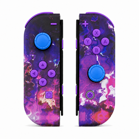 Surreal Lava, standard front: Purple buttons / Blue caps