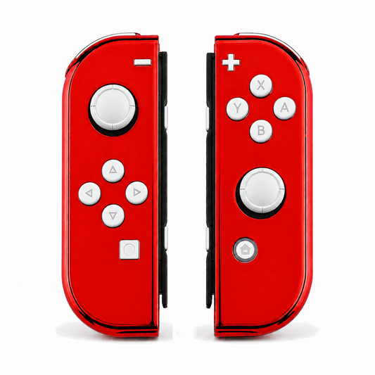 Chrome Red, standard front: White buttons / White caps