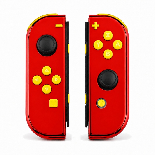 Chrome Red, standard front: Caution Yellow buttons / Black caps