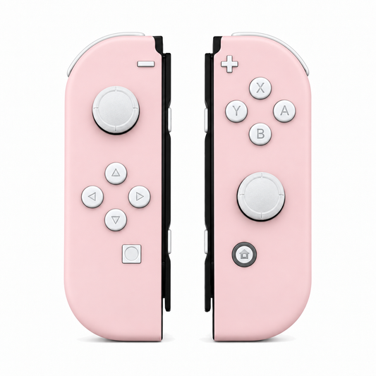 Cherry Blossoms Pink, standard front: White buttons / White caps