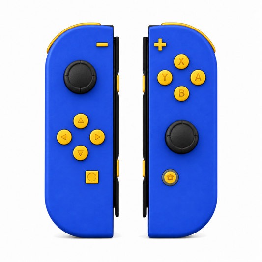 Blue, standard front: Caution Yellow buttons / Black caps